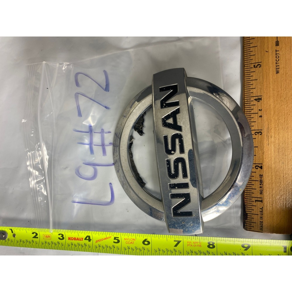 Nissan Chrome Silver Black Front Grille Trunk‎ Lid Emblem Logo Badge